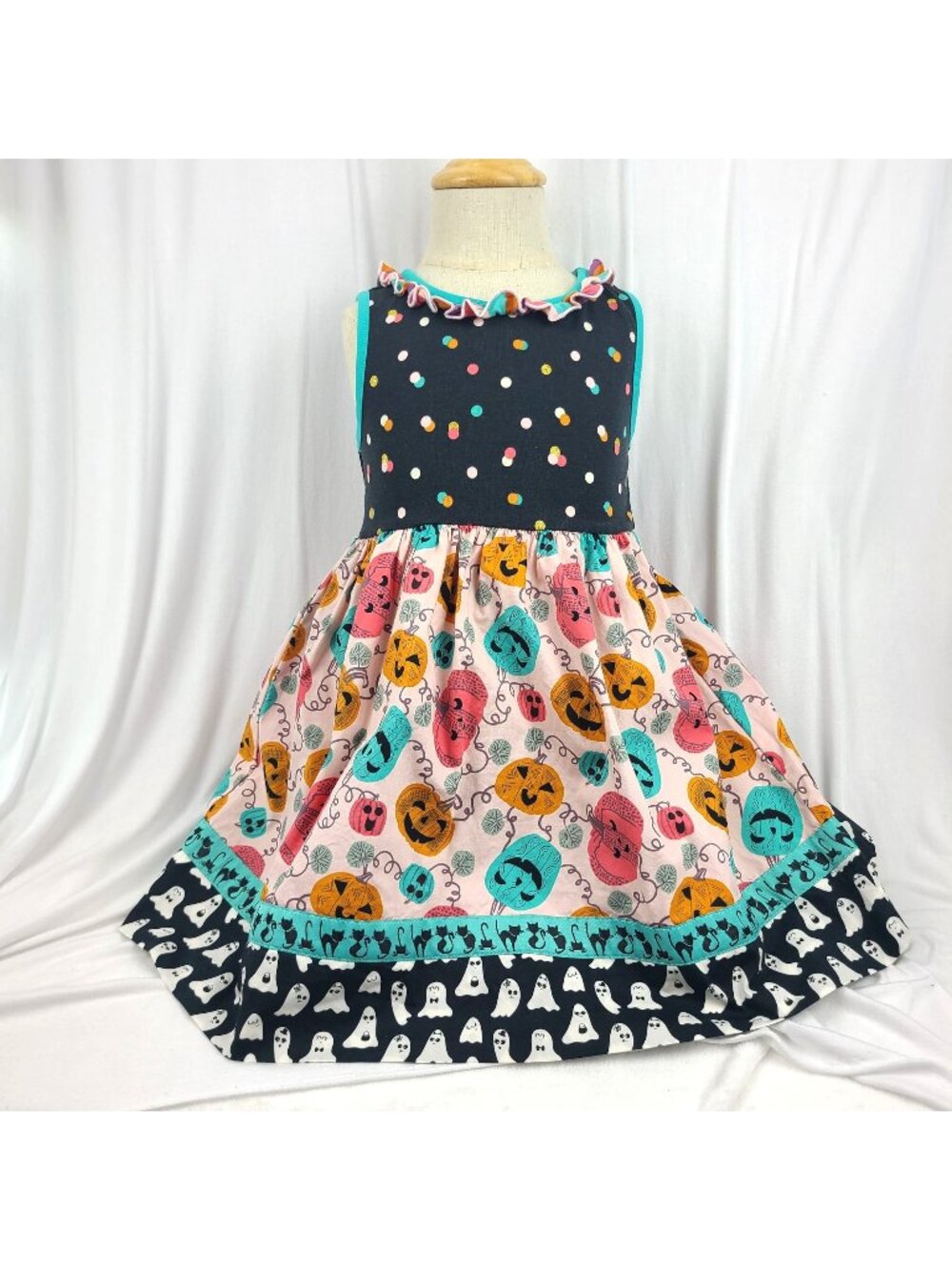 Matilda Jane Wonderment Pumpkin Carve Halloween Dress Girls Size 4 Ghosts